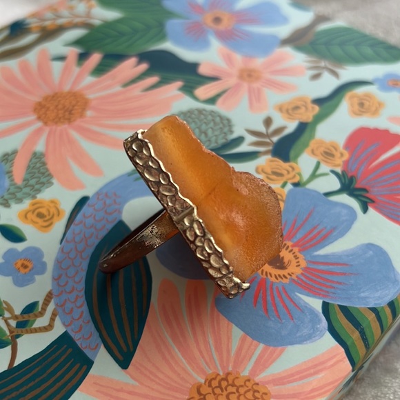 🆑 [4/$20] Huge Faux Orange Stone Rock Large Ring - Picture 6 of 6